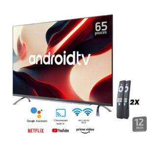 TELEVISEUR ASTECH - Ecran 65 Pouces - SMART Tv - ANDROID 65
